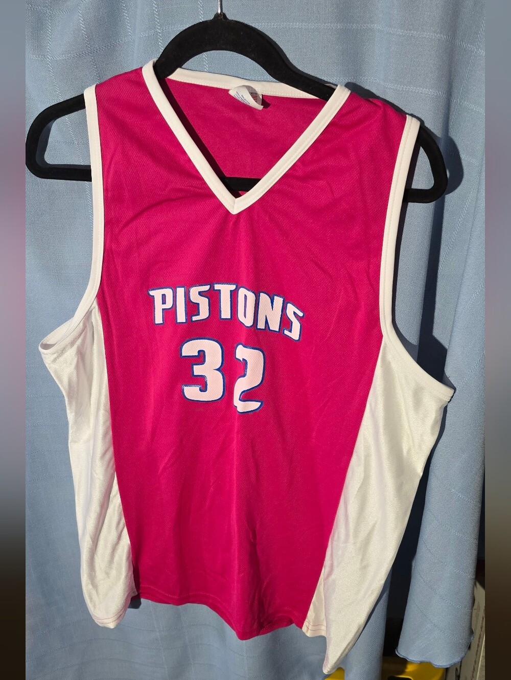 Pistons #32 Hamilton Pink & White Basketball Jersey